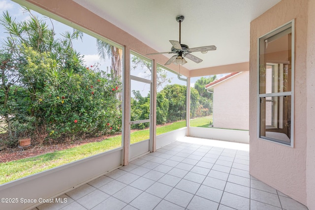570 Shell Cove Dr, Melbourne, FL 32940 - unfurnished sunroom featuring a ceiling fan