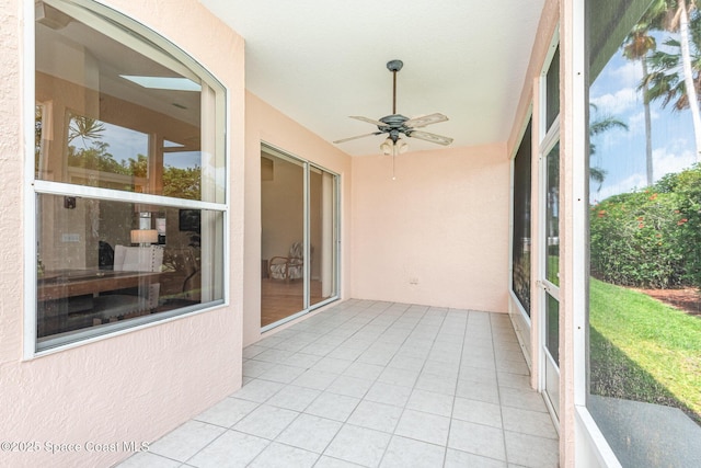 570 Shell Cove Dr, Melbourne, FL 32940 - unfurnished sunroom featuring ceiling fan