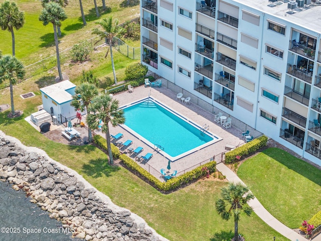 3901 Dixie Hwy NE Unit 301, Palm Bay, FL 32905 - drone / aerial view of a pool
