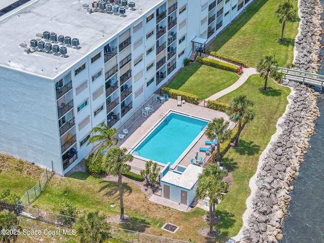 3901 Dixie Hwy NE Unit 301, Palm Bay, FL 32905 - bird's eye view of a pool area