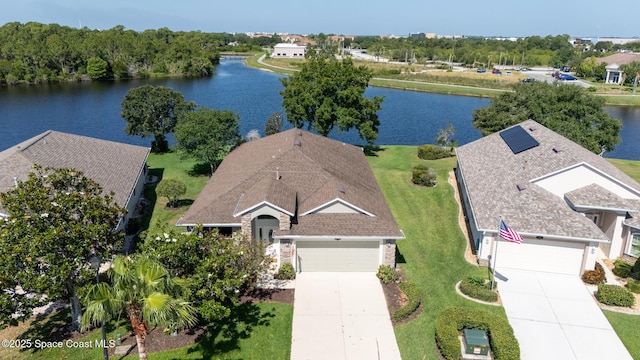 1685 Timacuan Dr, Melbourne, FL 32940 - view from above of property with a nearby body of water