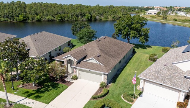 1685 Timacuan Dr, Melbourne, FL 32940 - view from above of property with a large body of water