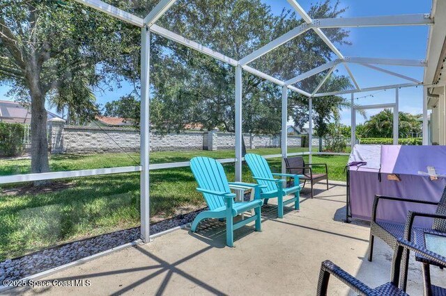 1545 Boca Rio Dr, Melbourne, FL 32940 - sunroom featuring a hot tub