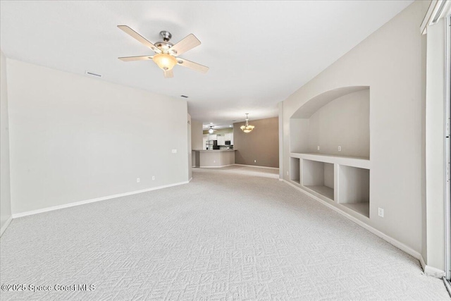 4160 Aberdeen Cir, Rockledge, FL 32955 - unfurnished living room featuring ceiling fan and light carpet