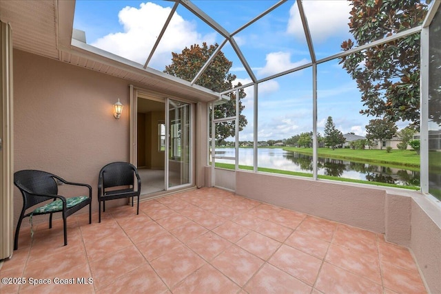 4160 Aberdeen Cir, Rockledge, FL 32955 - unfurnished sunroom featuring a water view