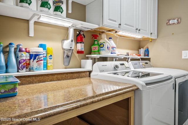 3360 Fort Sumter St, Melbourne, FL 32934 - laundry room with washer and dryer and cabinet space