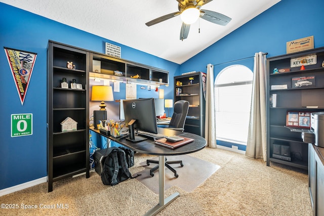 3360 Fort Sumter St, Melbourne, FL 32934 - carpeted office space with lofted ceiling and a ceiling fan