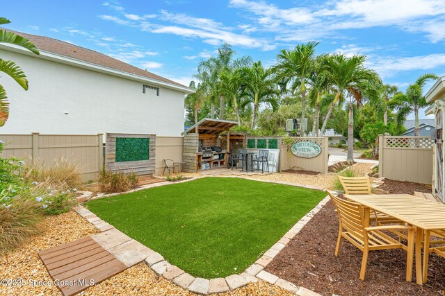 420 Tortoise View Cir, Satellite Beach, FL 32937 - view of yard with outdoor dining space and a patio