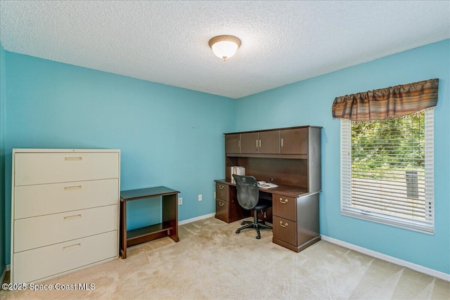 1550 Holcomb St NW, Street, Palm Bay, FL 32907 - office area featuring light carpet, baseboards, and a textured ceiling