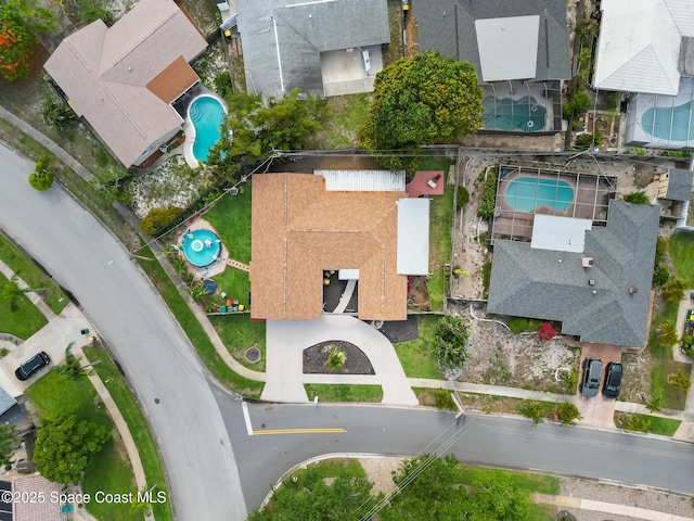 1475 Mars St, Merritt Island, FL 32953 - bird's eye view of a pool area