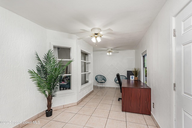 5145 Fay Blvd, Cocoa, FL 32927 - office space with built in features, ceiling fan, light tile patterned flooring, and baseboards