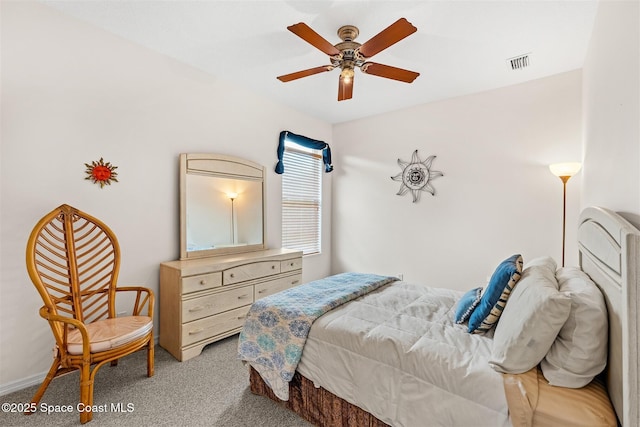 4341 Aberdeen Cir, Rockledge, FL 32955 - bedroom featuring light colored carpet and a ceiling fan