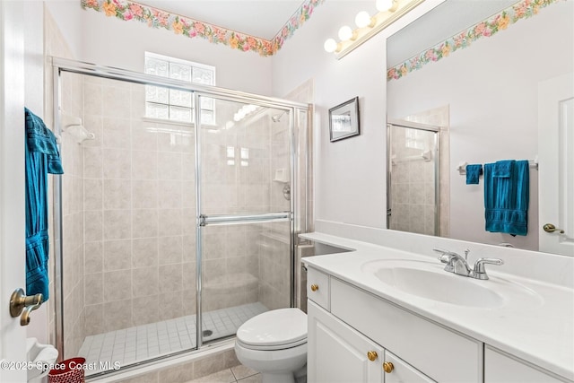 4341 Aberdeen Cir, Rockledge, FL 32955 - full bath with toilet, vanity, and a shower stall