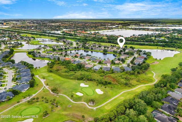 4341 Aberdeen Cir, Rockledge, FL 32955 - aerial view of property's location with nearby suburban area, a large body of water, and a golf course