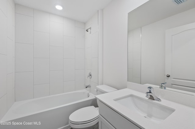 1422 Van Dyke Ave SE, Palm Bay, FL 32909 - full bath featuring toilet, vanity, tub / shower combination, and recessed lighting