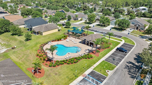 422 Moray Dr SW, Palm Bay, FL 32908 - aerial perspective of suburban area featuring a pool