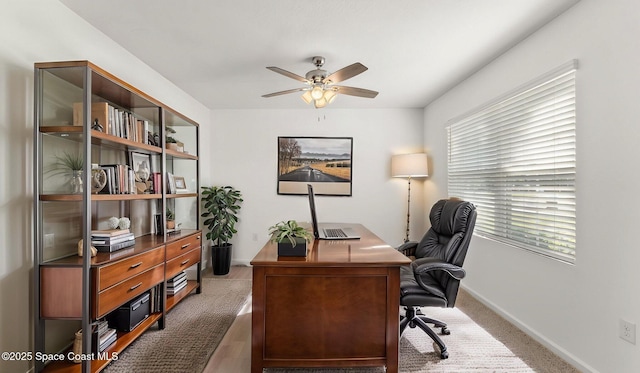 422 Moray Dr SW, Palm Bay, FL 32908 - office with a ceiling fan and baseboards
