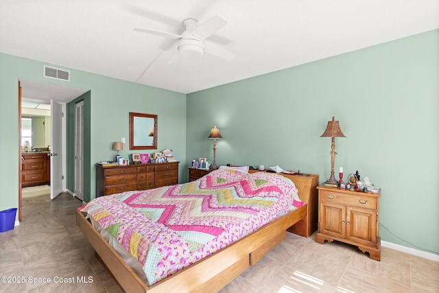 1700 N Atlantic Ave Unit 133, Cocoa Beach, FL 32931 - bedroom with a closet and ceiling fan