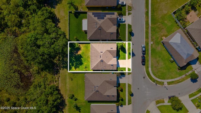3779 Bishop Landing Way, Orlando, FL 32824 - aerial perspective of suburban area featuring property boundaries highlighted