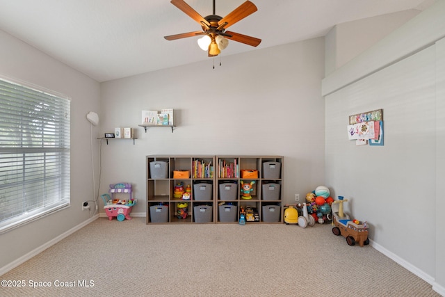 4070 Orion Way, Rockledge, FL 32955 - game room featuring carpet floors, ceiling fan, and baseboards