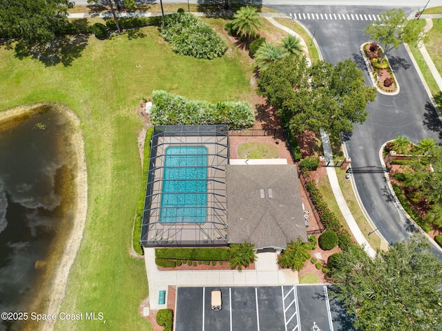2263 Chinaberry Cir SE, Palm Bay, FL 32909 - bird's eye view of a pool and a nearby body of water