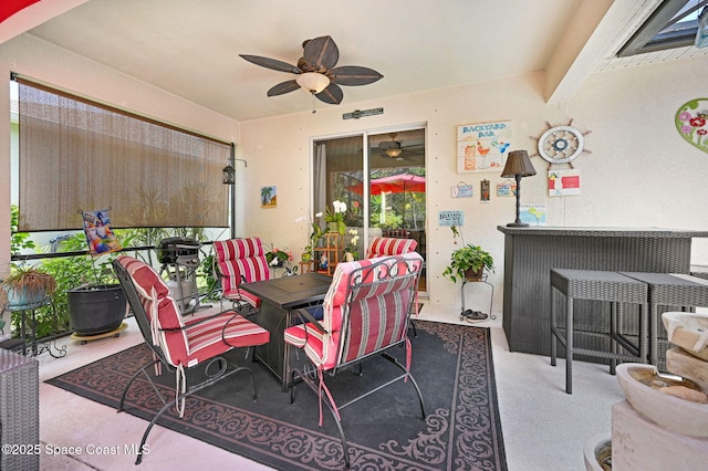 2263 Chinaberry Cir SE, Palm Bay, FL 32909 - view of patio / terrace featuring ceiling fan and outdoor dining space