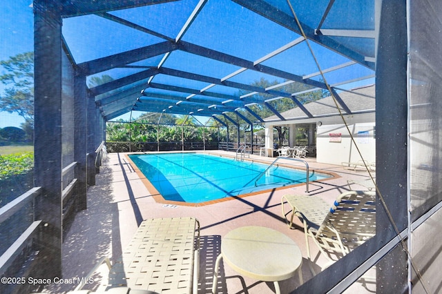 2263 Chinaberry Cir SE, Palm Bay, FL 32909 - swimming pool featuring a patio area and a lanai