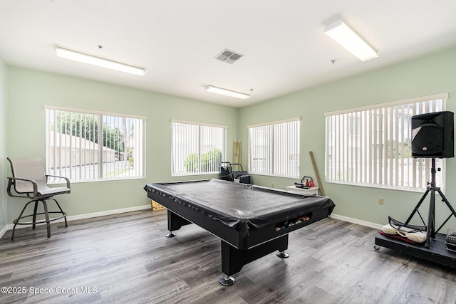 1410 Huntington Ln Unit 1204, Rockledge, FL 32955 - recreation room featuring wood finished floors, billiards table, healthy amount of natural light, and baseboards