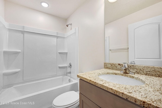 2597 Galiano Ave, Palm Bay, FL 32908 - bathroom with vanity,  shower combination, and toilet