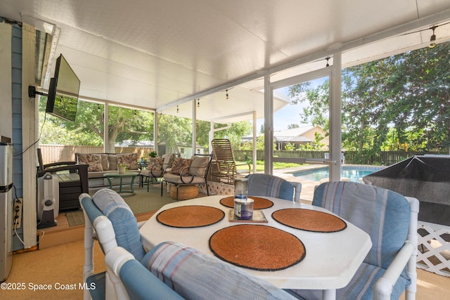 1250 York Cir, Melbourne, FL 32904 - sunroom / solarium featuring an outdoor hangout area and outdoor dining area