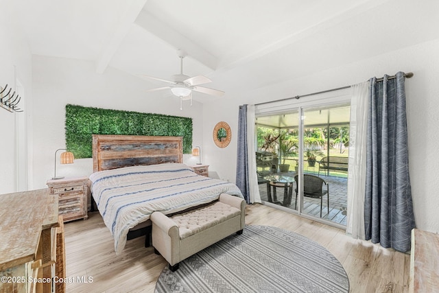 996 S Wickham Rd, West Melbourne, FL 32904 - bedroom with light wood finished floors, access to outside, and a ceiling fan