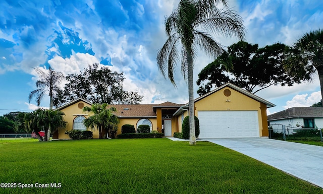 370 Carol Dr NE, Palm Bay, FL 32907 - single story home with stucco siding, a garage, and concrete driveway