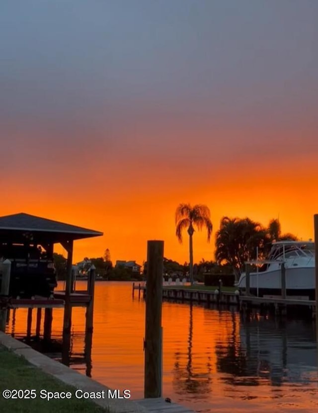520 Bahama Dr, Indian Harbour Beach, FL 32937 - water view featuring a dock
