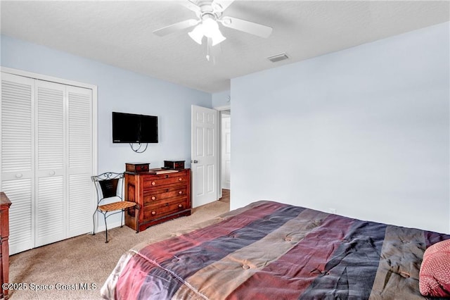 749 Tulip Dr, Sebastian, FL 32958 - carpeted bedroom featuring a closet and a ceiling fan
