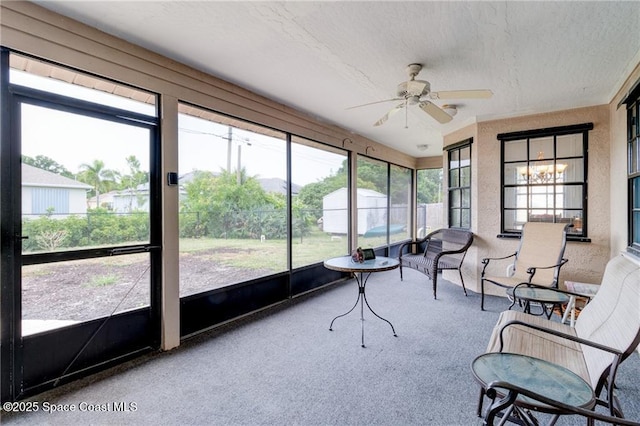 749 Tulip Dr, Sebastian, FL 32958 - sunroom / solarium with a ceiling fan and healthy amount of natural light