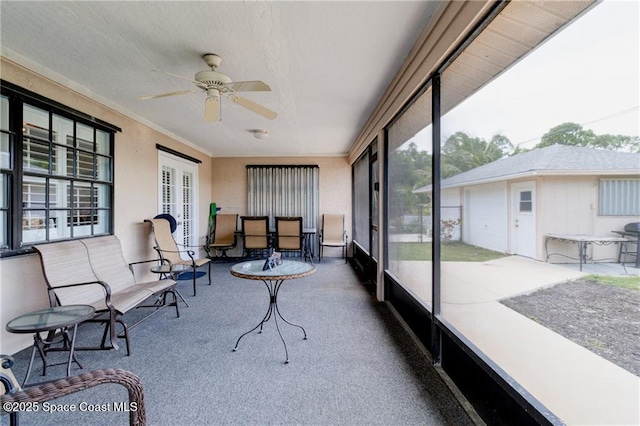 749 Tulip Dr, Sebastian, FL 32958 - sunroom with ceiling fan