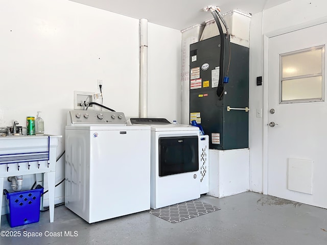 201 Woody Cir, Melbourne Beach, FL 32951 - washroom with independent washer and dryer and heating unit