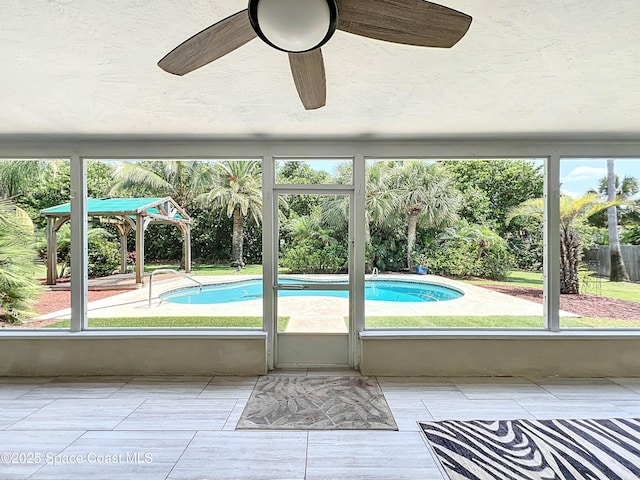 201 Woody Cir, Melbourne Beach, FL 32951 - view of swimming pool featuring ceiling fan