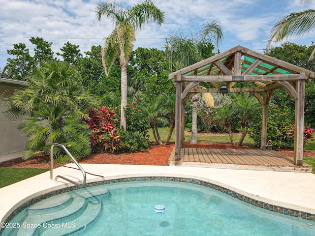 201 Woody Cir, Melbourne Beach, FL 32951 - outdoor pool with a gazebo