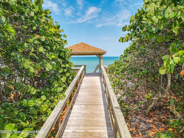 201 Woody Cir, Melbourne Beach, FL 32951 - view of community featuring a gazebo and a water view