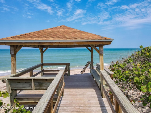 201 Woody Cir, Melbourne Beach, FL 32951 - surrounding community featuring view of water and beach and a gazebo