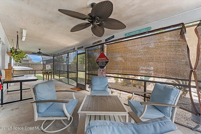 2350 Fallon Blvd NE, Palm Bay, FL 32907 - sunroom featuring ceiling fan