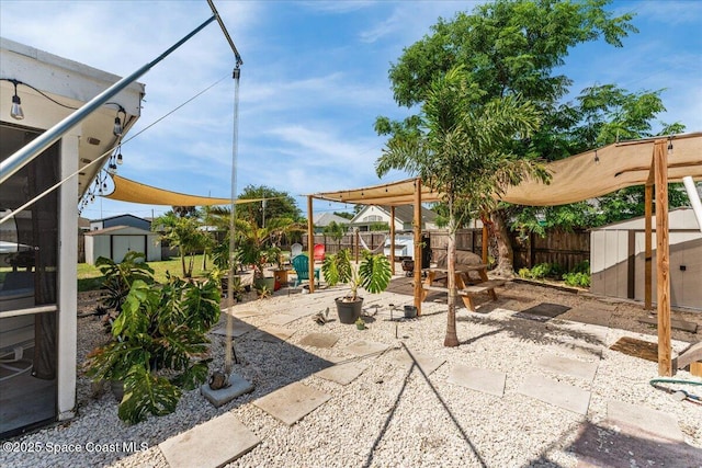 2350 Fallon Blvd NE, Palm Bay, FL 32907 - fenced backyard with a patio area