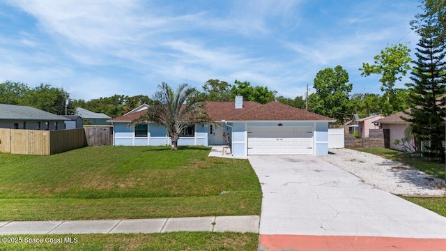 2350 Fallon Blvd NE, Palm Bay, FL 32907 - single story home featuring an attached garage, driveway, a chimney, and stucco siding