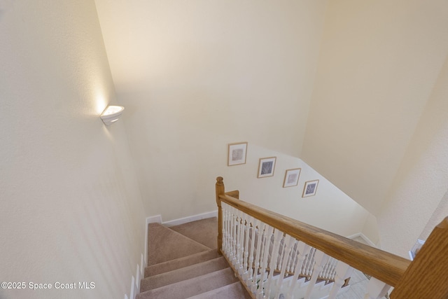 7961 Evelyn Ct, Cape Canaveral, FL 32920 - stairway with carpet and baseboards