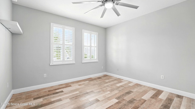 5852 Goleta Cir, Melbourne, FL 32940 - spare room with ceiling fan, light wood-style floors, and baseboards