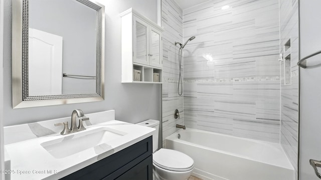 5852 Goleta Cir, Melbourne, FL 32940 - full bathroom with toilet, vanity, and shower / bath combination