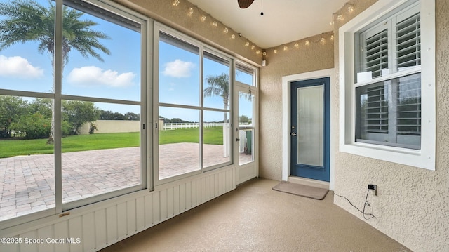 5852 Goleta Cir, Melbourne, FL 32940 - unfurnished sunroom with ceiling fan
