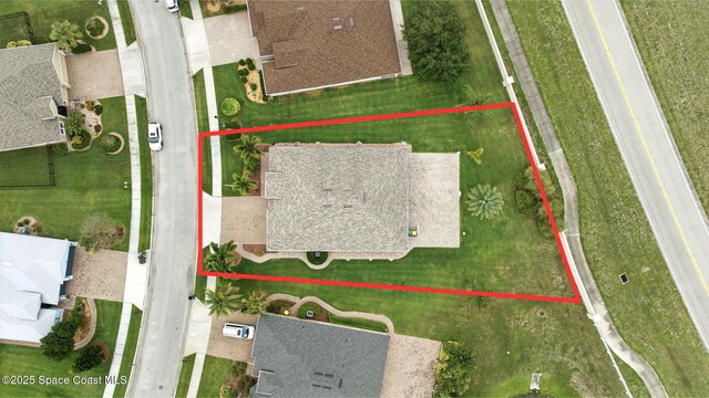 5852 Goleta Cir, Melbourne, FL 32940 - aerial view of property's location featuring property parcel outlined