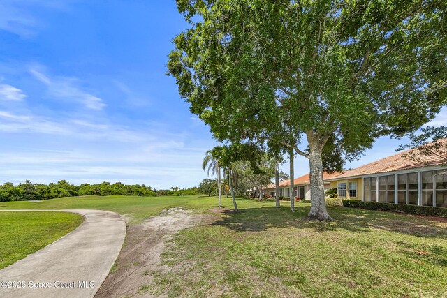 8051 Daventry Dr, Melbourne, FL 32940 - view of community featuring a lawn